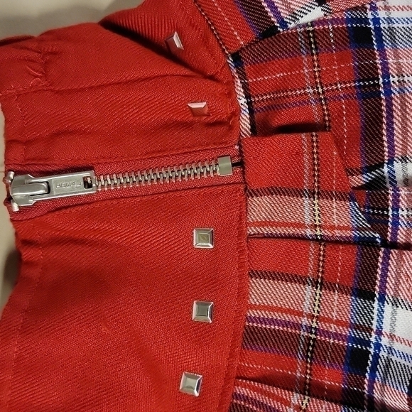 🎓kids Justice School Skirt Sz 6 Red Plaid Skort - Picture 2 of 10